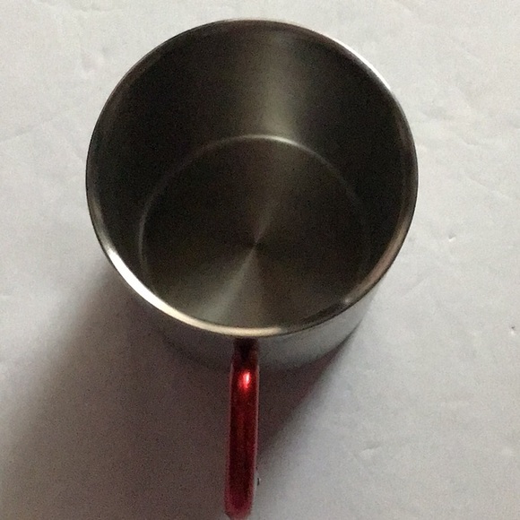 Bay Island Silver Stainless Steel Red Carabiner Handle American Flag Mug NWOT - Picture 6 of 12